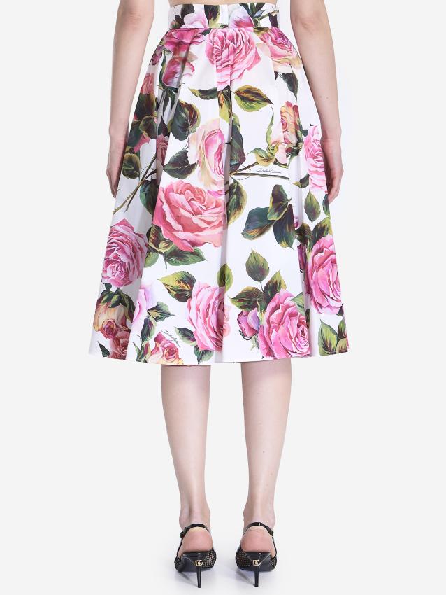 DOLCE&GABBANA - Midi flared floral skirt