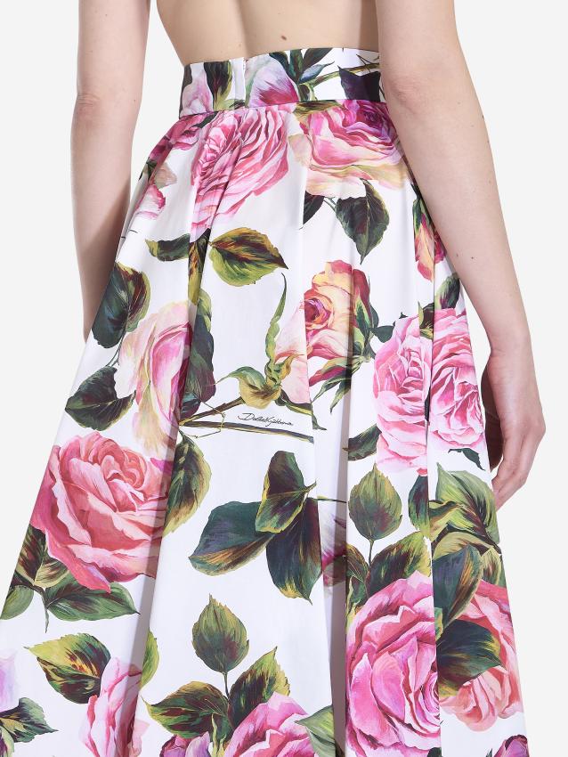 DOLCE&GABBANA - Midi flared floral skirt