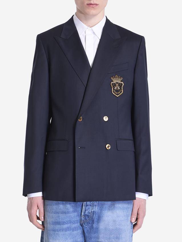 DOLCE&GABBANA - Double-breasted jacket with patch