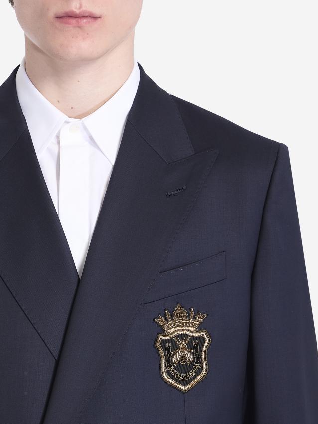 DOLCE&GABBANA - Double-breasted jacket with patch