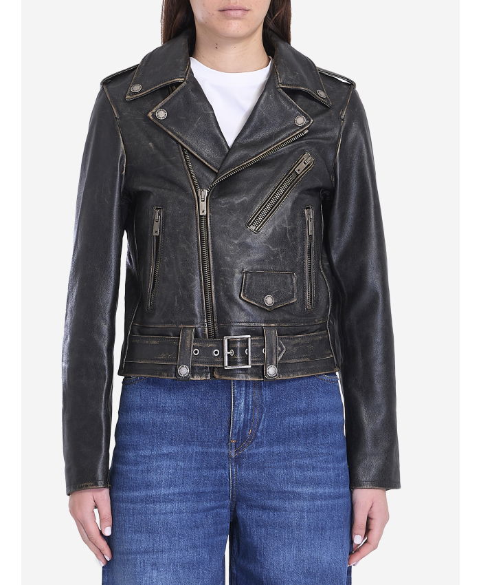 GOLDEN GOOSE - Black leather jacket