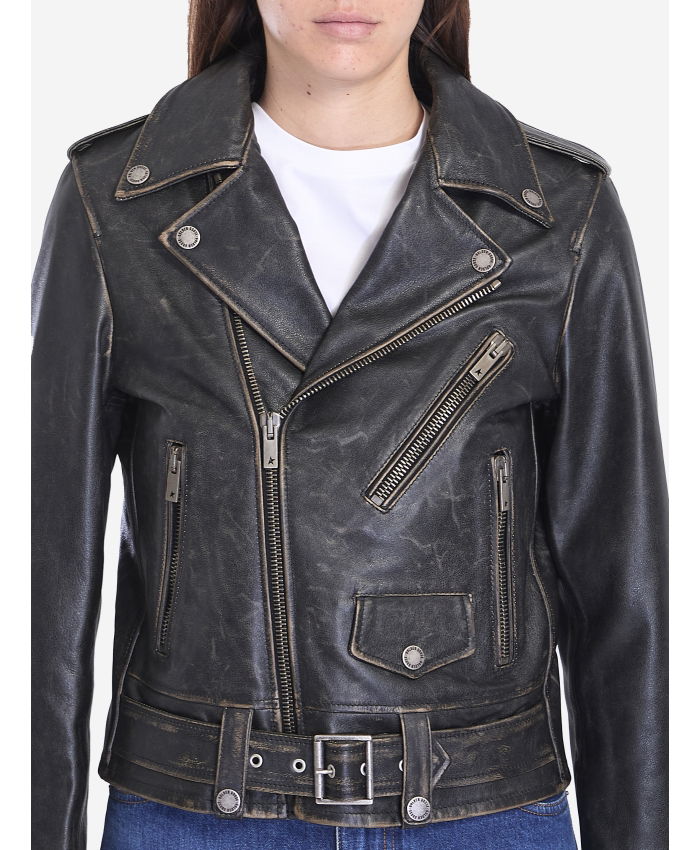 GOLDEN GOOSE - Black leather jacket