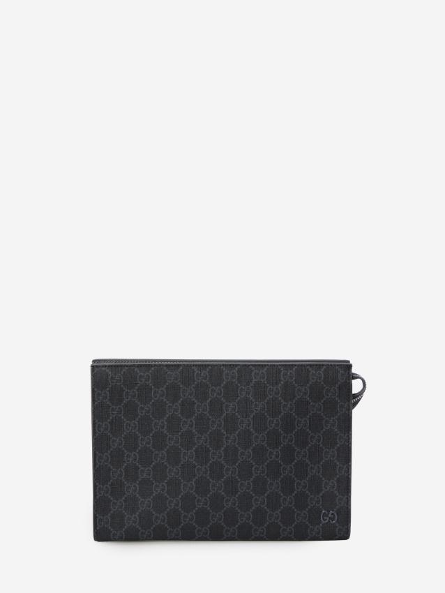 GUCCI - GG pouch with grey trim