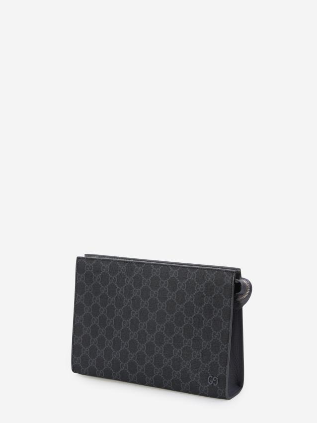 GUCCI - GG pouch with grey trim