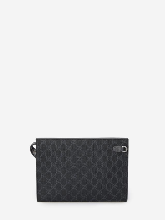 GUCCI - GG pouch with grey trim