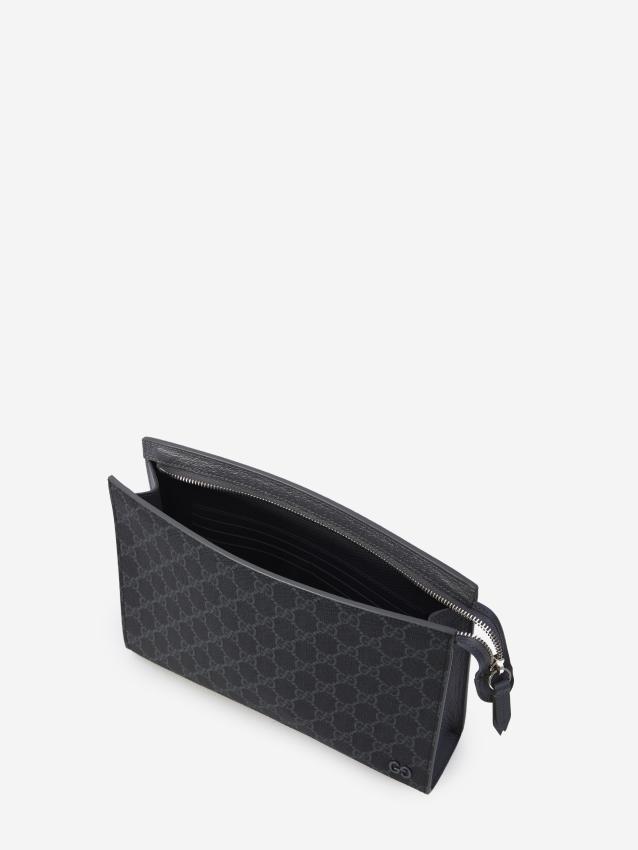 GUCCI - GG pouch with grey trim