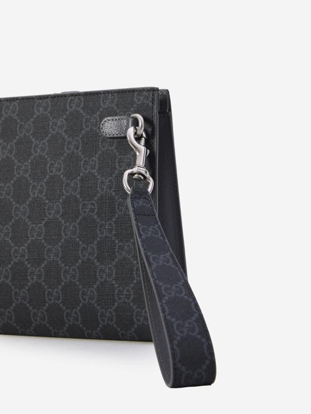 GUCCI - GG pouch with grey trim