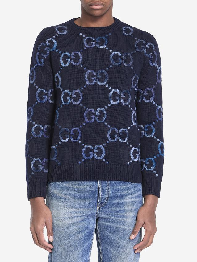 GUCCI - Sweater with GG intarsia