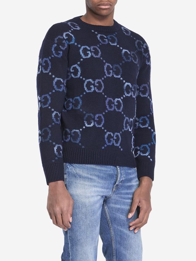 GUCCI - Sweater with GG intarsia