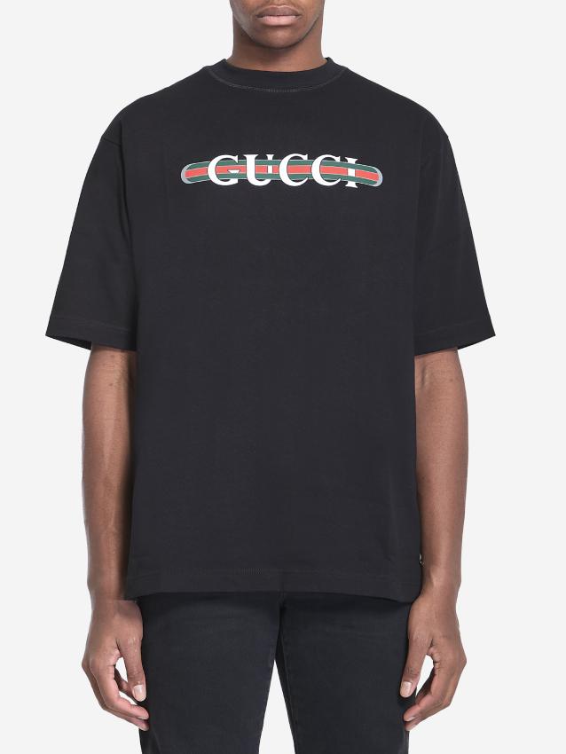 GUCCI - Gucci Web logo t-shirt