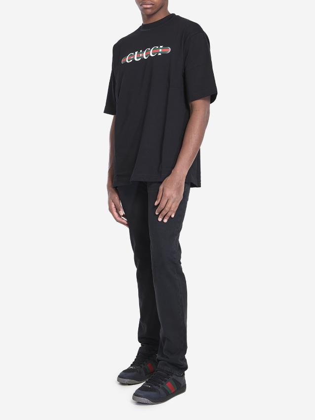 GUCCI - Gucci Web logo t-shirt