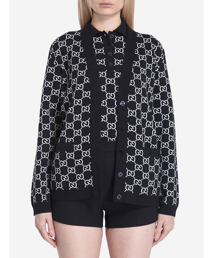 GUCCI - Reversible GG wool jacquard cardigan