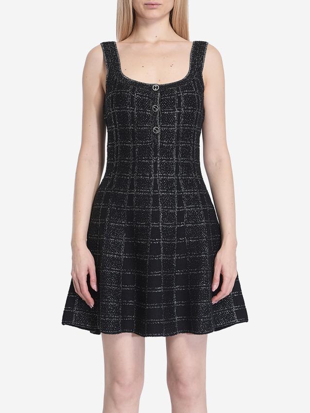 GUCCI - Wool and lamé check jacquard dress