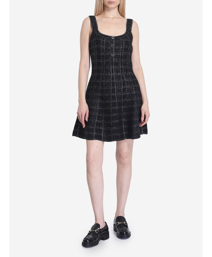 GUCCI - Wool and lamé check jacquard dress