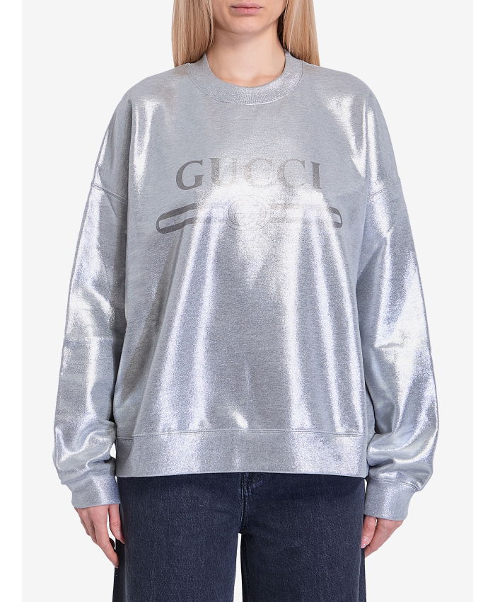 GUCCI - Laminated jersey sweatshirt with logo