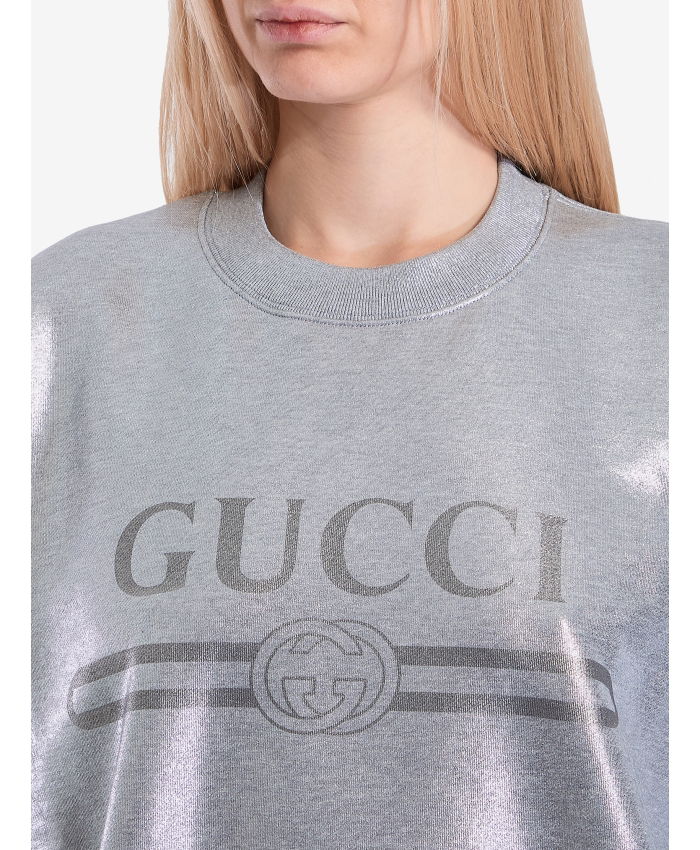 GUCCI - Laminated jersey sweatshirt with logo