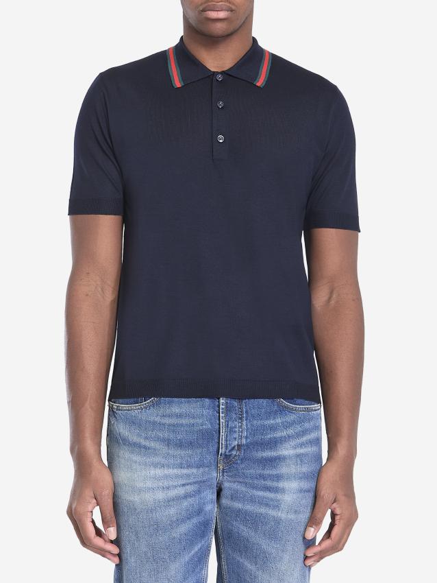 GUCCI - Polo shirt with Web motif