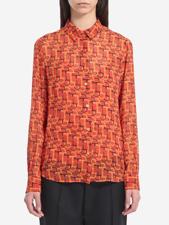 GUCCI - Printed silk blouse