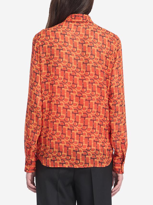 GUCCI - Printed silk blouse