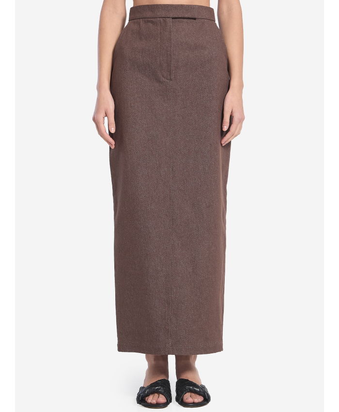 MAX MARA - Cotton with denim effect long skirt