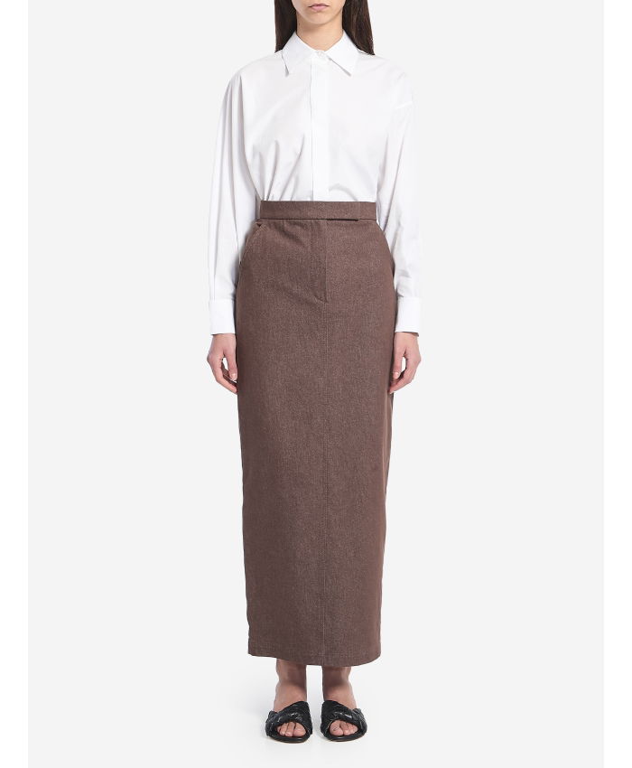 MAX MARA - Cotton with denim effect long skirt