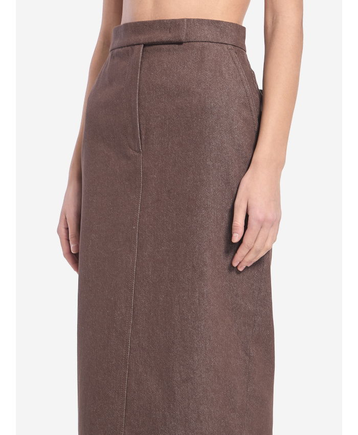 MAX MARA - Cotton with denim effect long skirt