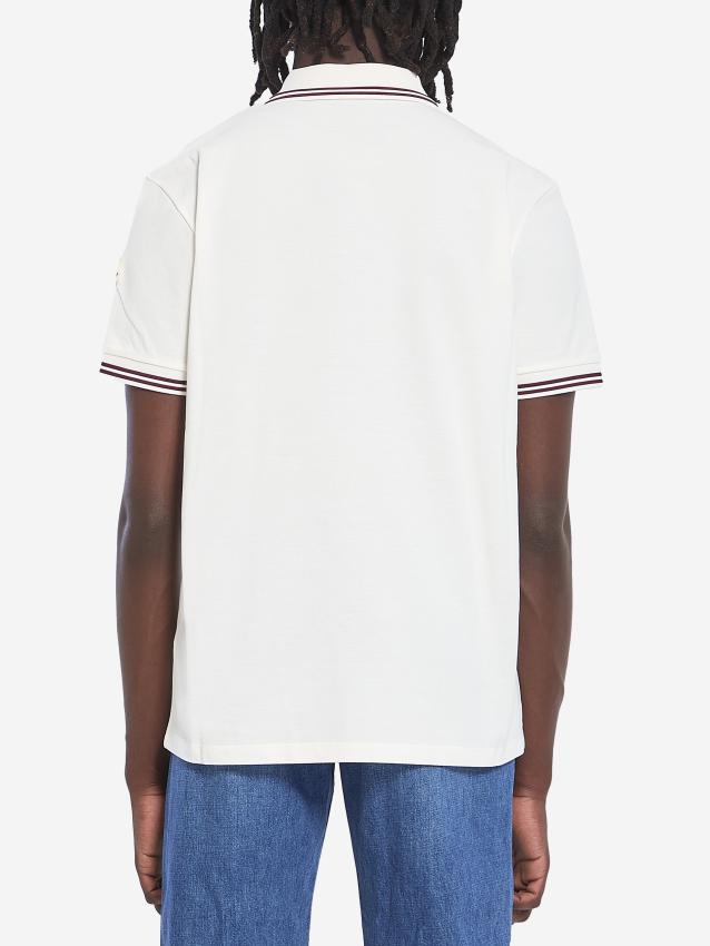 MONCLER - Striped trim polo shirt