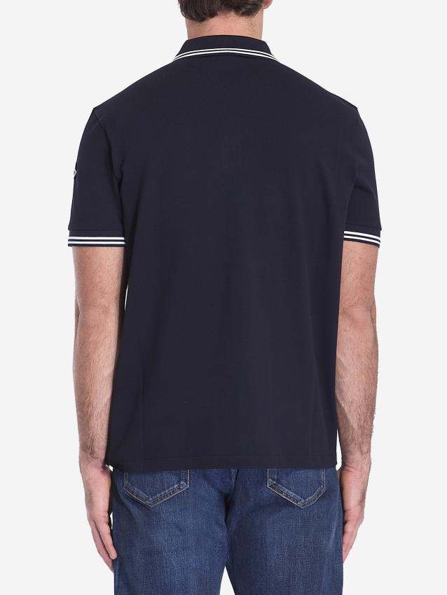 MONCLER - Striped trim polo shirt