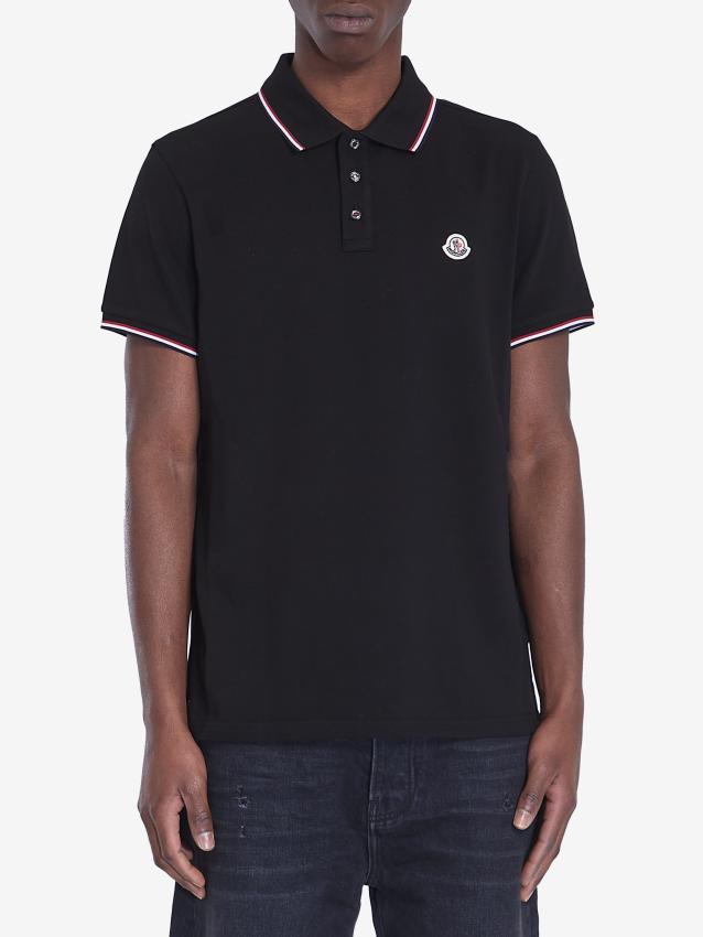 MONCLER - Cotton polo shirt with logo