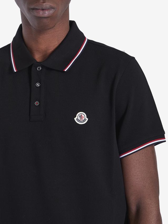 MONCLER - Cotton polo shirt with logo