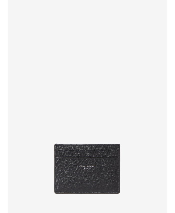 SAINT LAURENT - Black leather cardholder