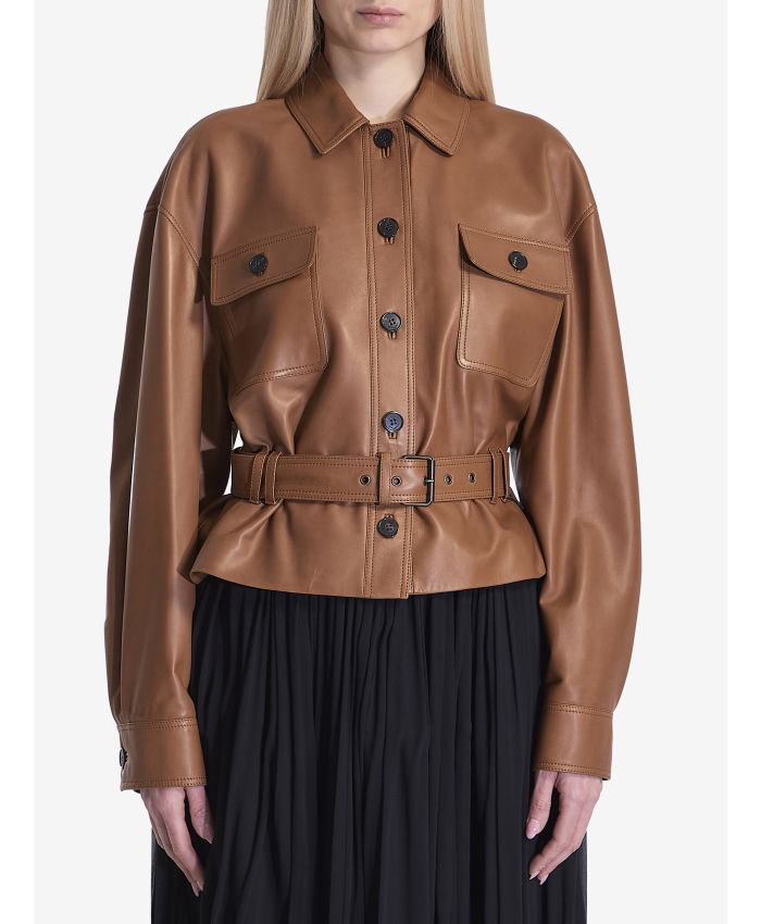 SAINT LAURENT - Leather cropped jacket