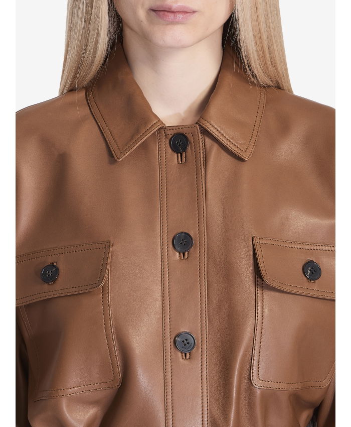 SAINT LAURENT - Leather cropped jacket