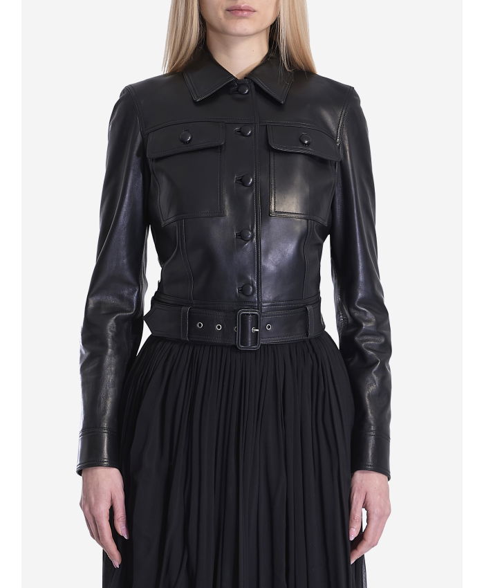 SAINT LAURENT - Leather cropped jacket