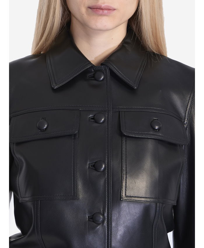 SAINT LAURENT - Leather cropped jacket