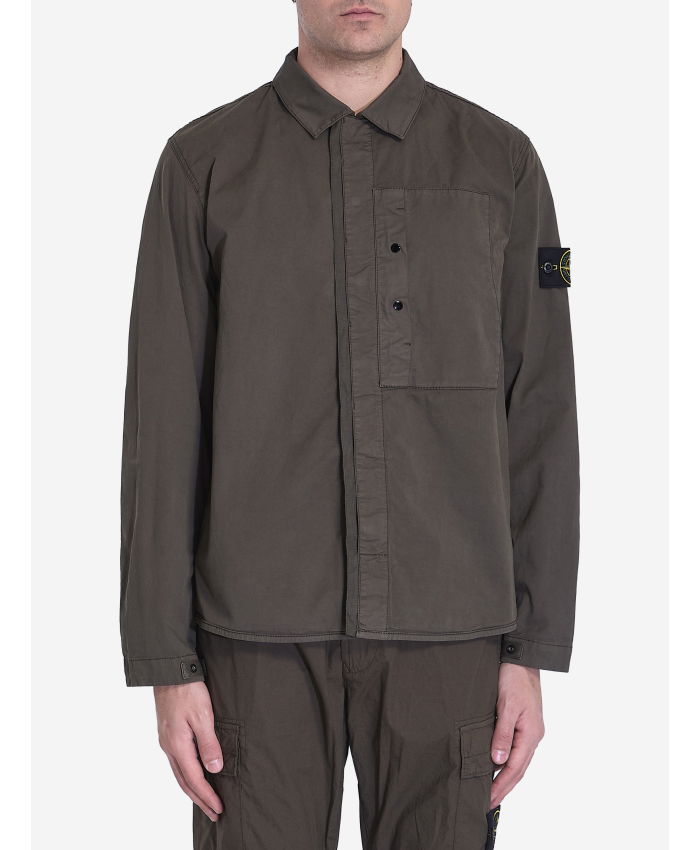 STONE ISLAND - Cotton twill shirt