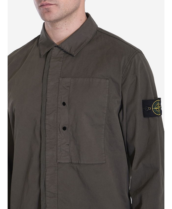 STONE ISLAND - Cotton twill shirt