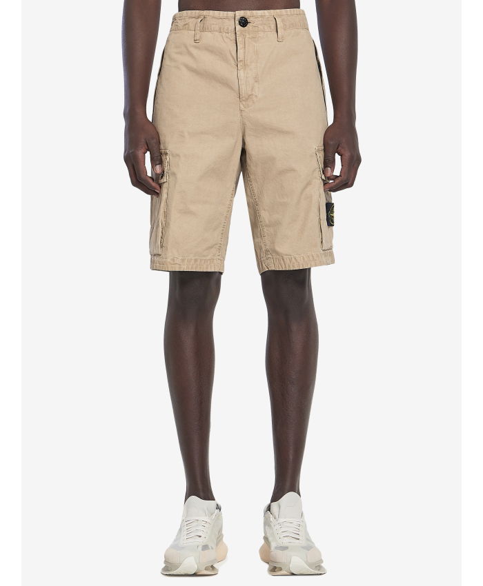 STONE ISLAND - Slim cargo bermuda shorts