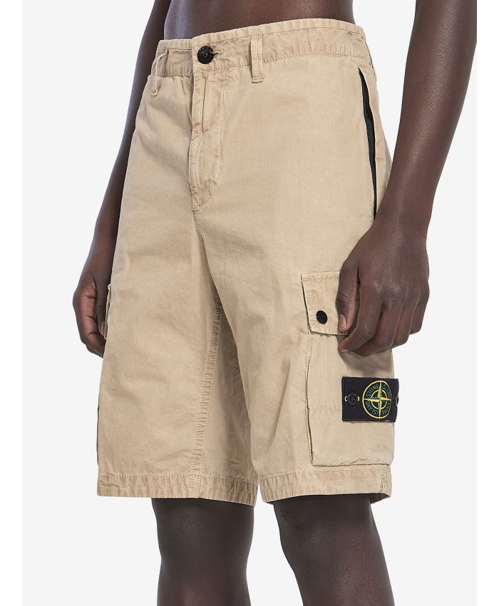 STONE ISLAND - Slim cargo bermuda shorts