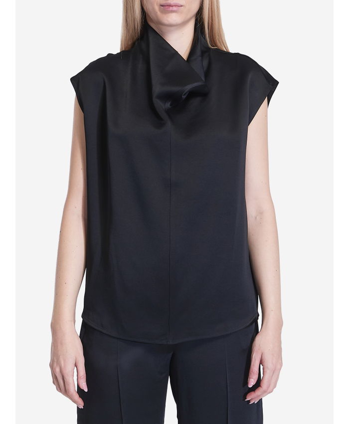 TOTEME - Black Collared Sleeveless Top