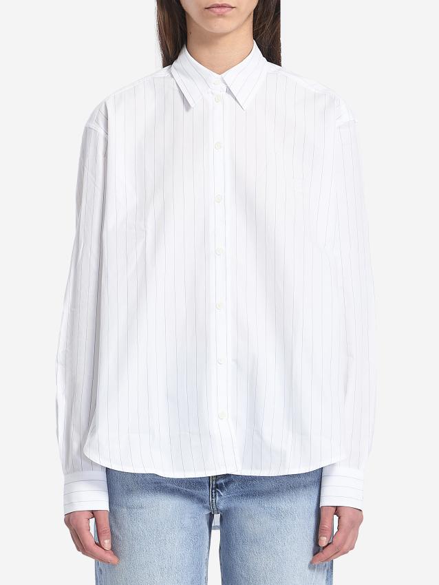 TOTEME - Pinstriped shirt with Monogram