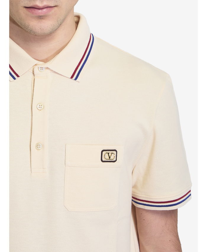 VALENTINO GARAVANI - Piqué cotton polo shirt