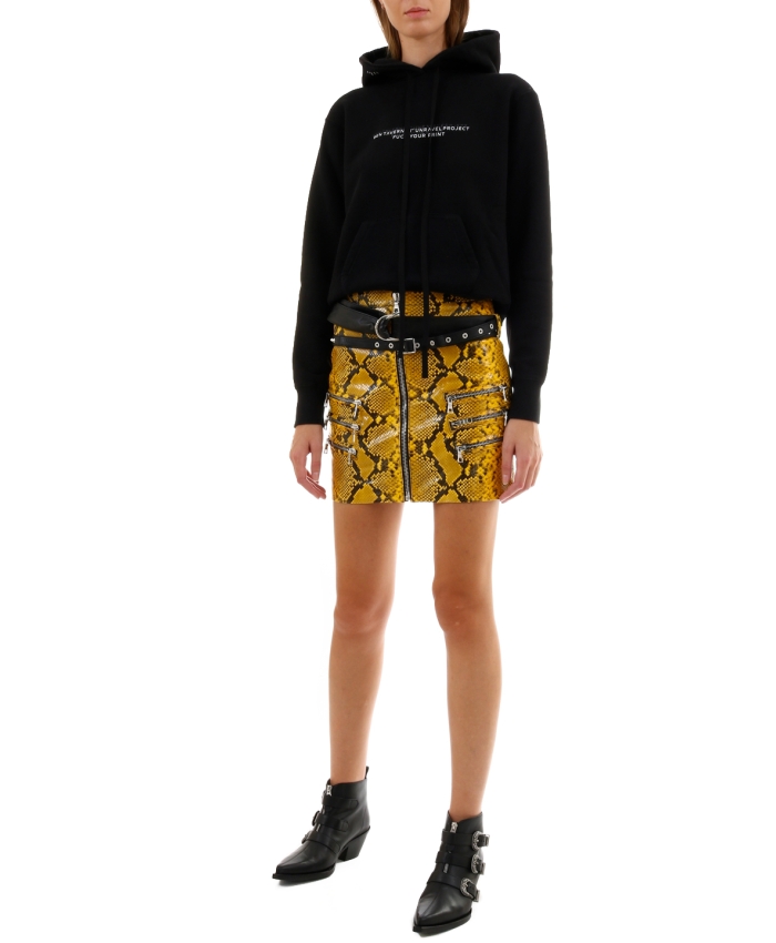 UNRAVEL - Yellow Python Leather Skirt
