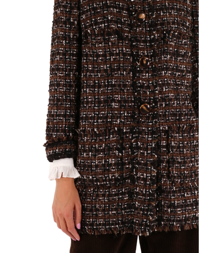 DOLCE&GABBANA - Tweed coat with horn buttons