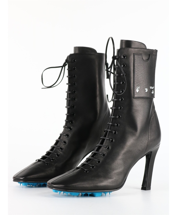 OFF WHITE - Leather Ankle boots black