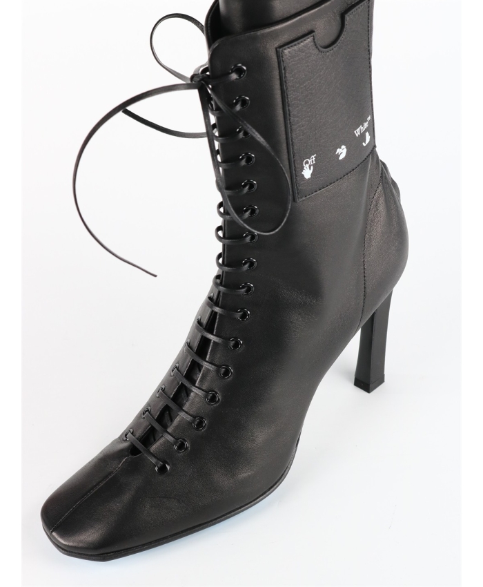 OFF WHITE - Leather Ankle boots black