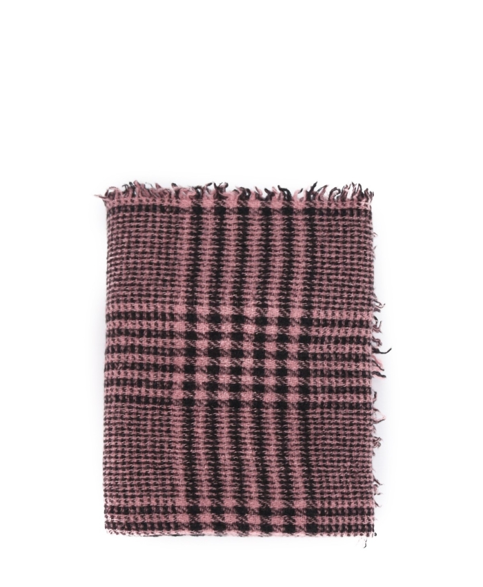 FALIERO SARTI - Sciarpa in lana e cachemire motivo tartan rosa