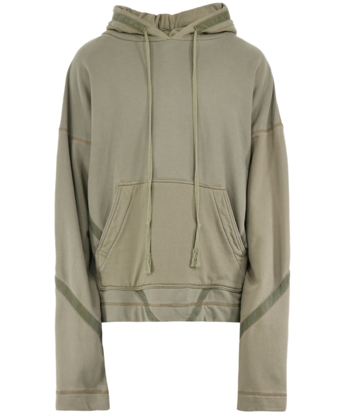GREG LAUREN - Military green oversize sweatshirt