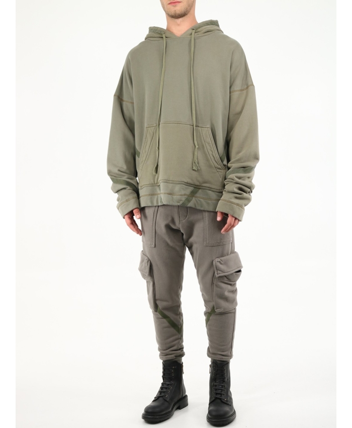 GREG LAUREN - Military green oversize sweatshirt