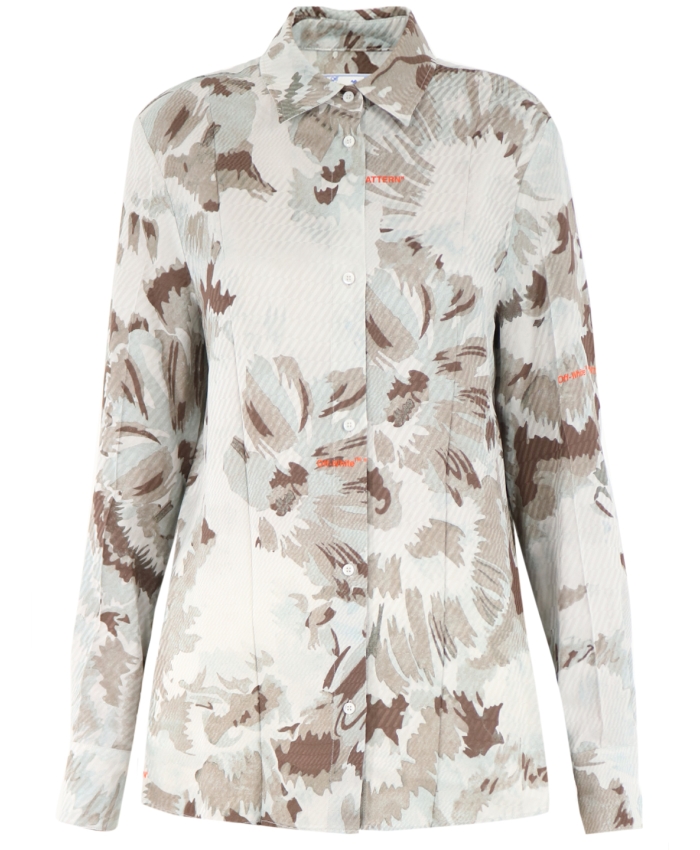 OFF WHITE - Shirt with floral pattern